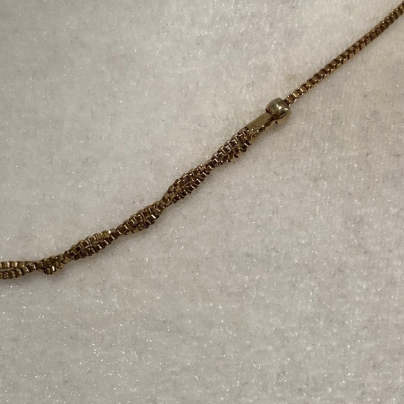 Golden Glow Twisted Singapore Chain 18K Gold Plated Box Chain Twisted Necklace - Picture 7 of 16